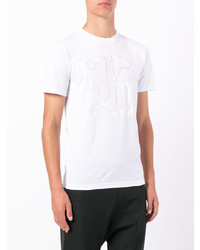 T-shirt à col rond imprimé blanc Christopher Kane