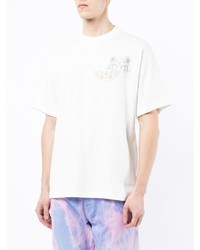 T-shirt à col rond imprimé blanc Kenzo