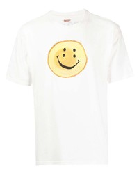 T-shirt à col rond imprimé blanc KAPITAL