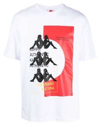 T-shirt à col rond imprimé blanc Kappa