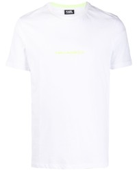 T-shirt à col rond imprimé blanc Karl Lagerfeld