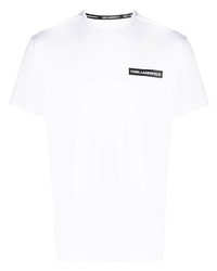 T-shirt à col rond imprimé blanc Karl Lagerfeld