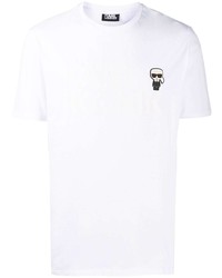 T-shirt à col rond imprimé blanc Karl Lagerfeld