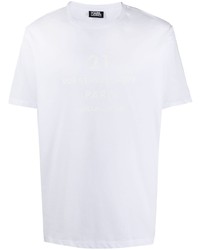 T-shirt à col rond imprimé blanc Karl Lagerfeld