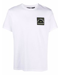 T-shirt à col rond imprimé blanc Karl Lagerfeld