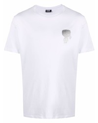 T-shirt à col rond imprimé blanc Karl Lagerfeld