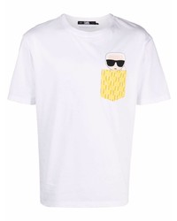 T-shirt à col rond imprimé blanc Karl Lagerfeld