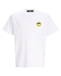 T-shirt à col rond imprimé blanc Karl Lagerfeld