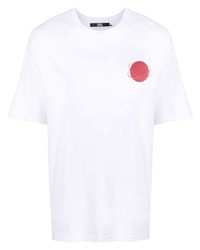 T-shirt à col rond imprimé blanc Karl Lagerfeld