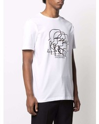 T-shirt à col rond imprimé blanc Karl Lagerfeld