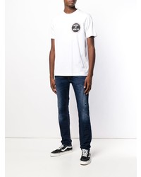 T-shirt à col rond imprimé blanc Diesel