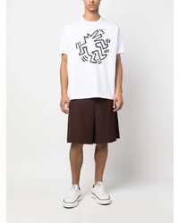 T-shirt à col rond imprimé blanc Junya Watanabe MAN