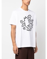 T-shirt à col rond imprimé blanc Junya Watanabe MAN