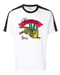 T-shirt à col rond imprimé blanc Kenzo