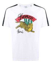 T-shirt à col rond imprimé blanc Kenzo