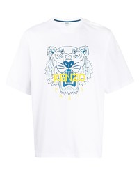 T-shirt à col rond imprimé blanc Kenzo