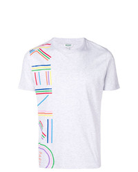 T-shirt à col rond imprimé blanc Kenzo