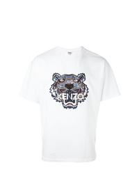 T-shirt à col rond imprimé blanc Kenzo