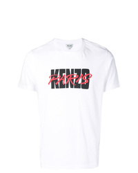 T-shirt à col rond imprimé blanc Kenzo