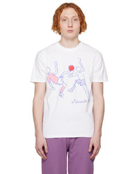 T-shirt à col rond imprimé blanc KidSuper