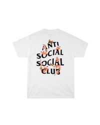 T-shirt à col rond imprimé blanc Anti Social Social Club