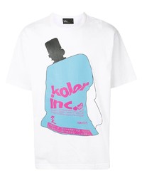 T-shirt à col rond imprimé blanc Kolor