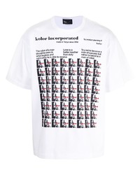 T-shirt à col rond imprimé blanc Kolor