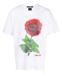 T-shirt à col rond imprimé blanc Ksubi