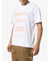 T-shirt à col rond imprimé blanc Loreak Mendian