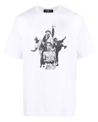 T-shirt à col rond imprimé blanc Labrum London