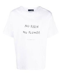 T-shirt à col rond imprimé blanc Lardini