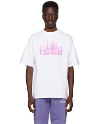 T-shirt à col rond imprimé blanc Late Checkout