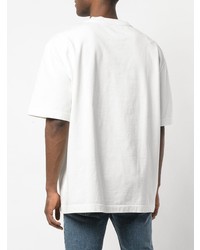 T-shirt à col rond imprimé blanc Maison Margiela