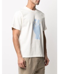 T-shirt à col rond imprimé blanc Jacquemus