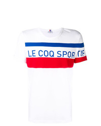 T-shirt à col rond imprimé blanc Le Coq Sportif