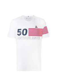 T-shirt à col rond imprimé blanc Le Coq Sportif