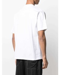 T-shirt à col rond imprimé blanc Jacquemus