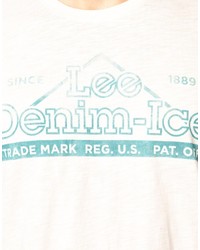 T-shirt à col rond imprimé blanc Lee