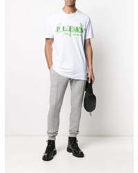 T-shirt à col rond imprimé blanc Philipp Plein