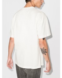 T-shirt à col rond imprimé blanc Rhude