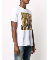 T-shirt à col rond imprimé blanc Just Cavalli