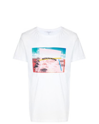 T-shirt à col rond imprimé blanc Les Benjamins