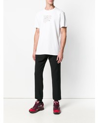 T-shirt à col rond imprimé blanc Raf Simons