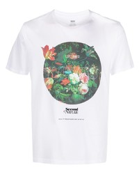 T-shirt à col rond imprimé blanc Levi's
