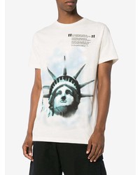 T-shirt à col rond imprimé blanc Off-White