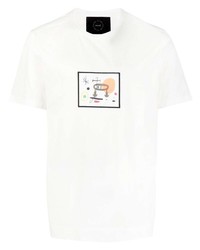 T-shirt à col rond imprimé blanc Limitato