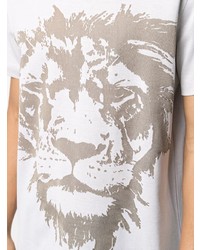 T-shirt à col rond imprimé blanc Billionaire