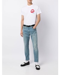 T-shirt à col rond imprimé blanc Fiorucci