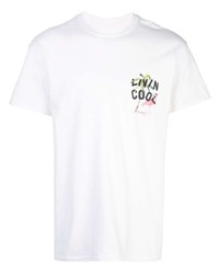 T-shirt à col rond imprimé blanc LIVINCOOL