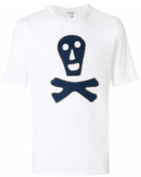 T-shirt à col rond imprimé blanc Loewe